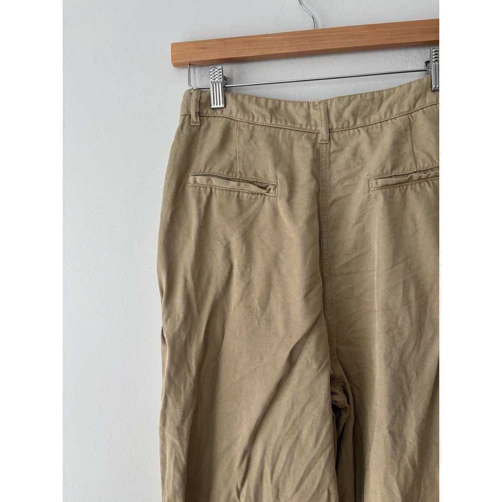 Baukjen Lianne Trousers Women's Khaki Tencel Linen Pleated Relaxed Leg Sz‎ UK 10 - Picture 8 of 11